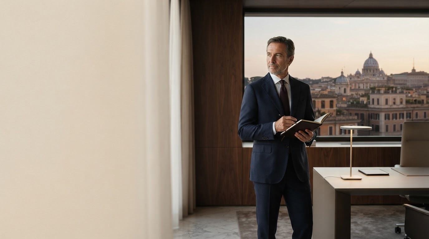 Rapedo Phentores — workspace minimalista con tablet che mostra grafici finanziari